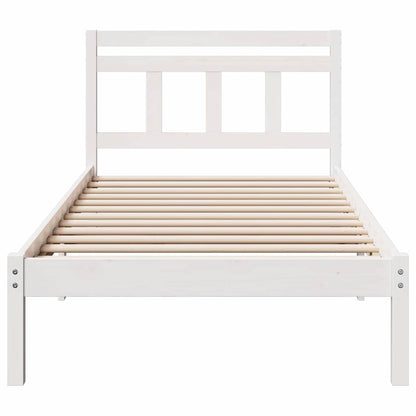 vidaXL Bed Frame White 90 x 190 cm Solid Pine Wood