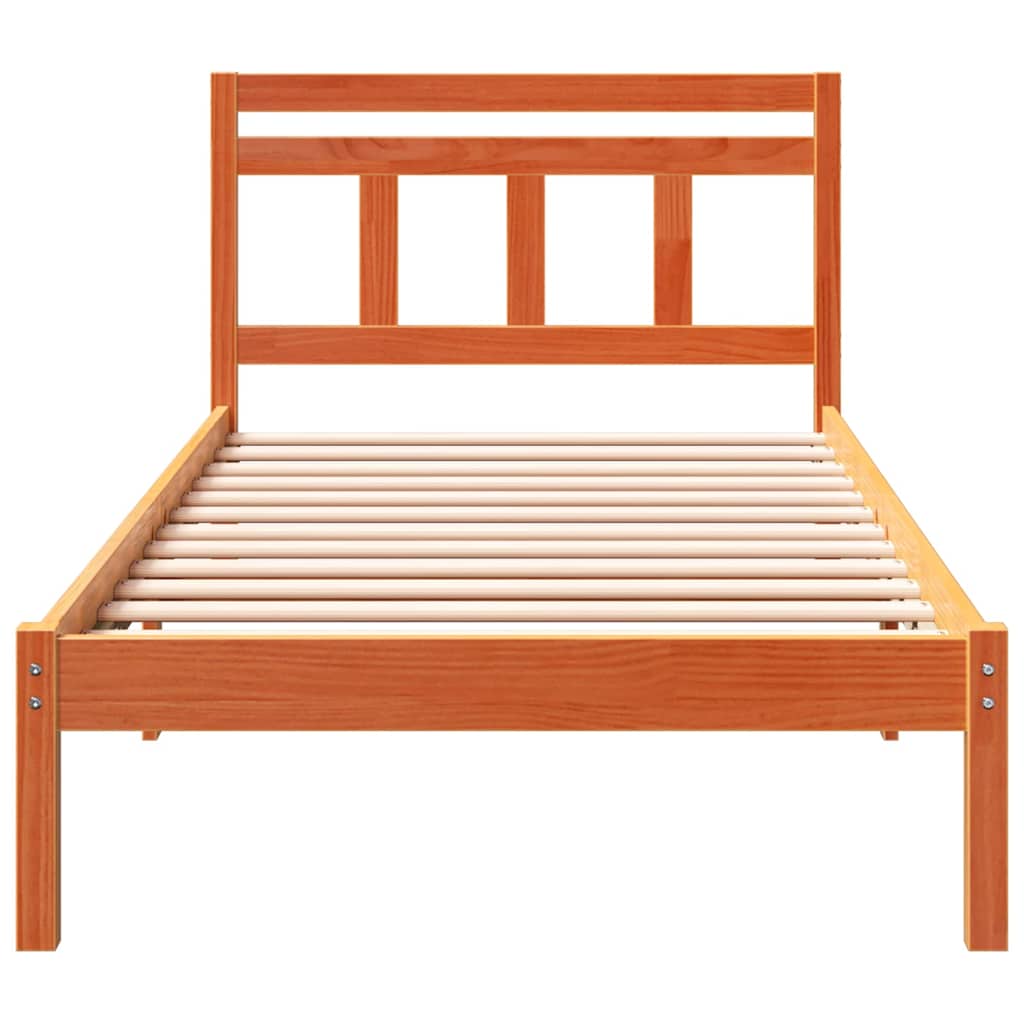 vidaXL Bed Frame Brown 90 x 190 cm Solid Pine Wood