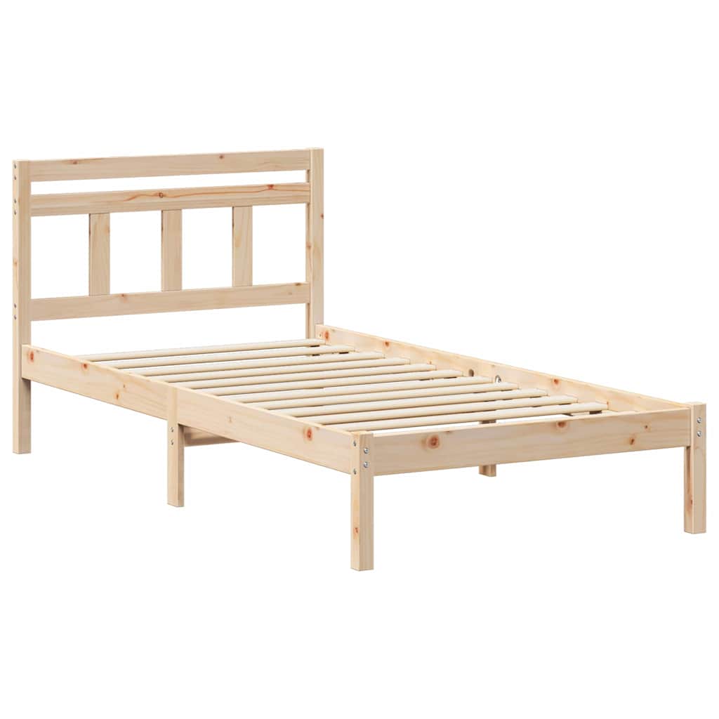 vidaXL Bed Frame Brown 75 x 190 cm Solid Pine Wood