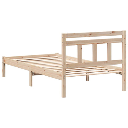 vidaXL Bed Frame Brown 75 x 190 cm Solid Pine Wood