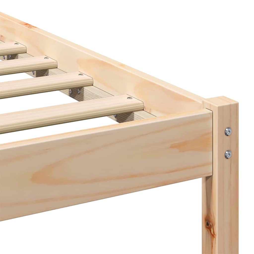 vidaXL Bed Frame Brown 200 x 200 cm Solid Pine Wood