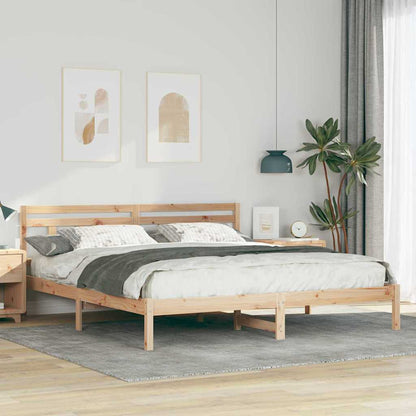 vidaXL Bed Frame Brown 200 x 200 cm Solid Pine Wood