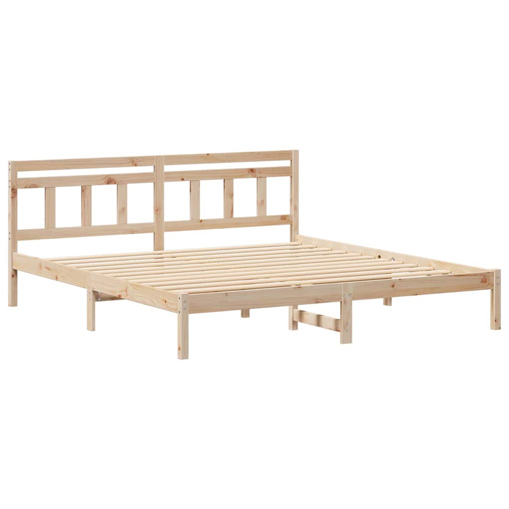 vidaXL Bed Frame Brown 200 x 200 cm Solid Pine Wood