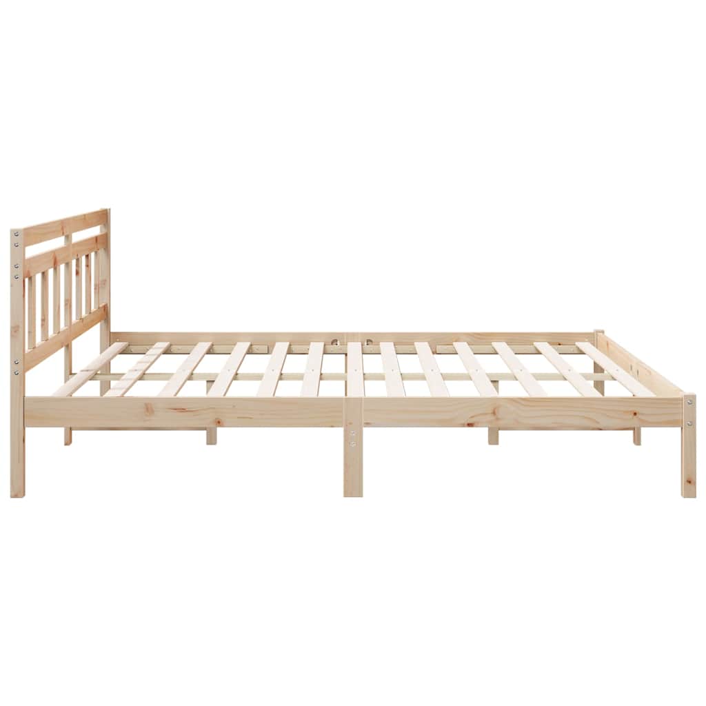 vidaXL Bed Frame Brown 200 x 200 cm Solid Pine Wood