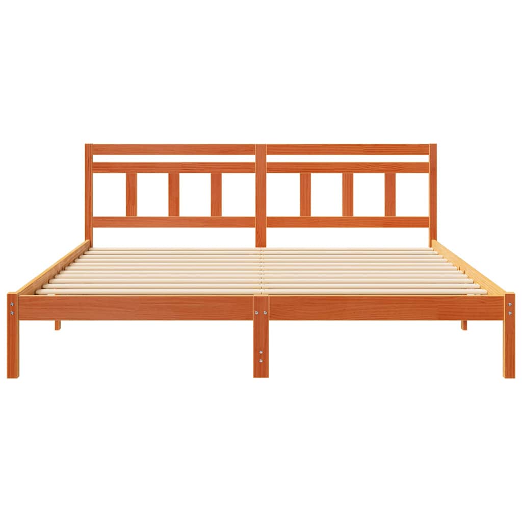 vidaXL Bed Frame Brown 200 x 200 cm Solid Pine Wood