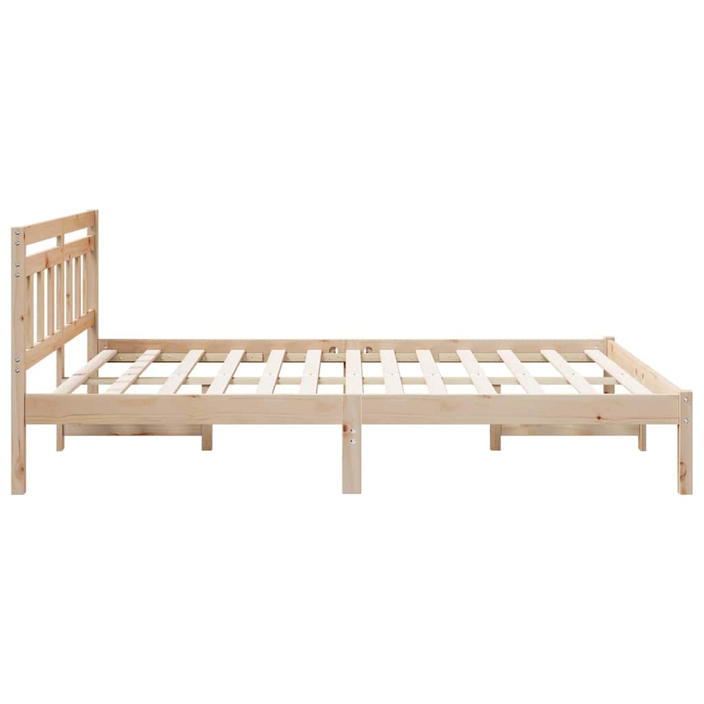 vidaXL Bed Frame Brown 160 x 200 cm Solid Pine Wood