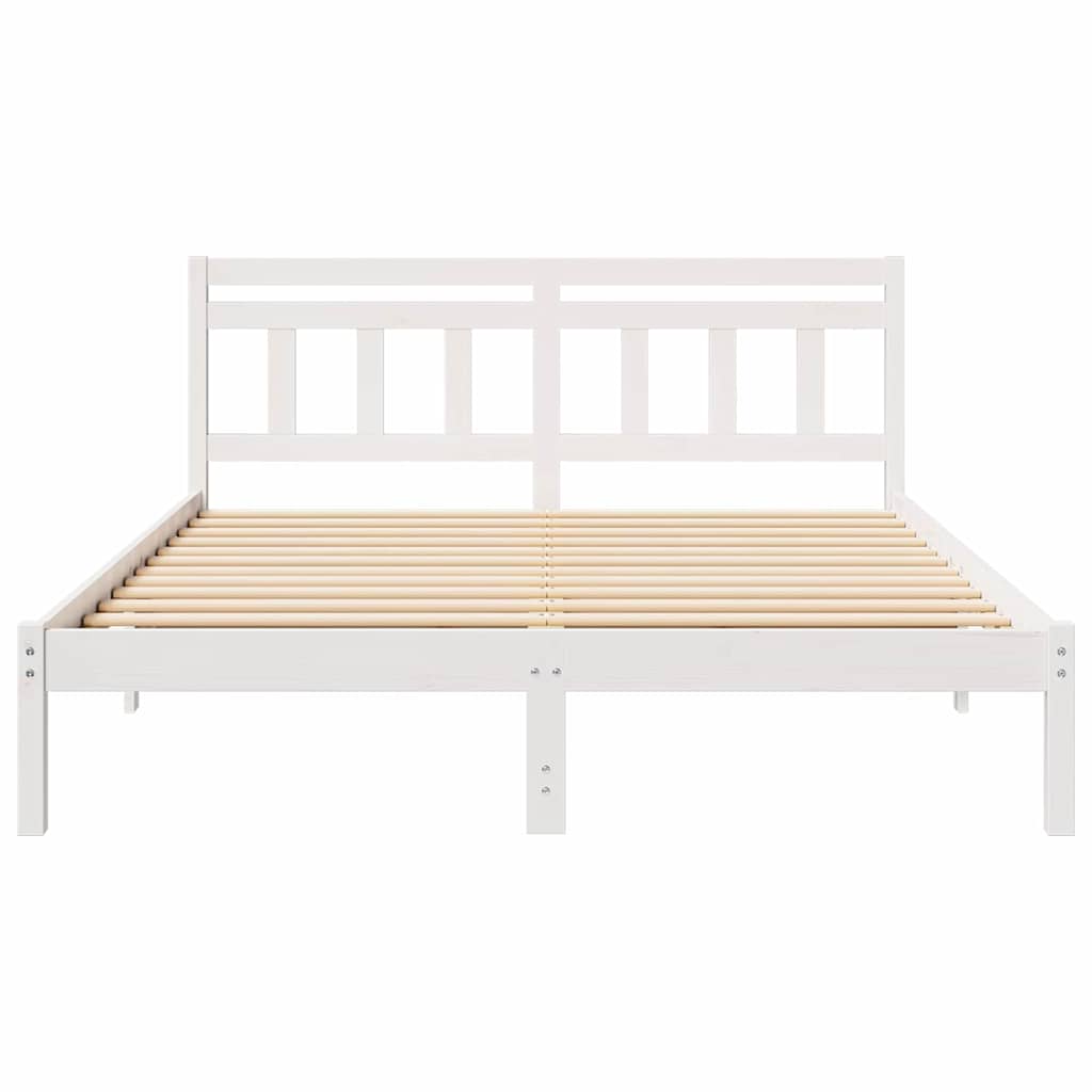 vidaXL Bed Frame White 160 x 200 cm Solid Pine Wood