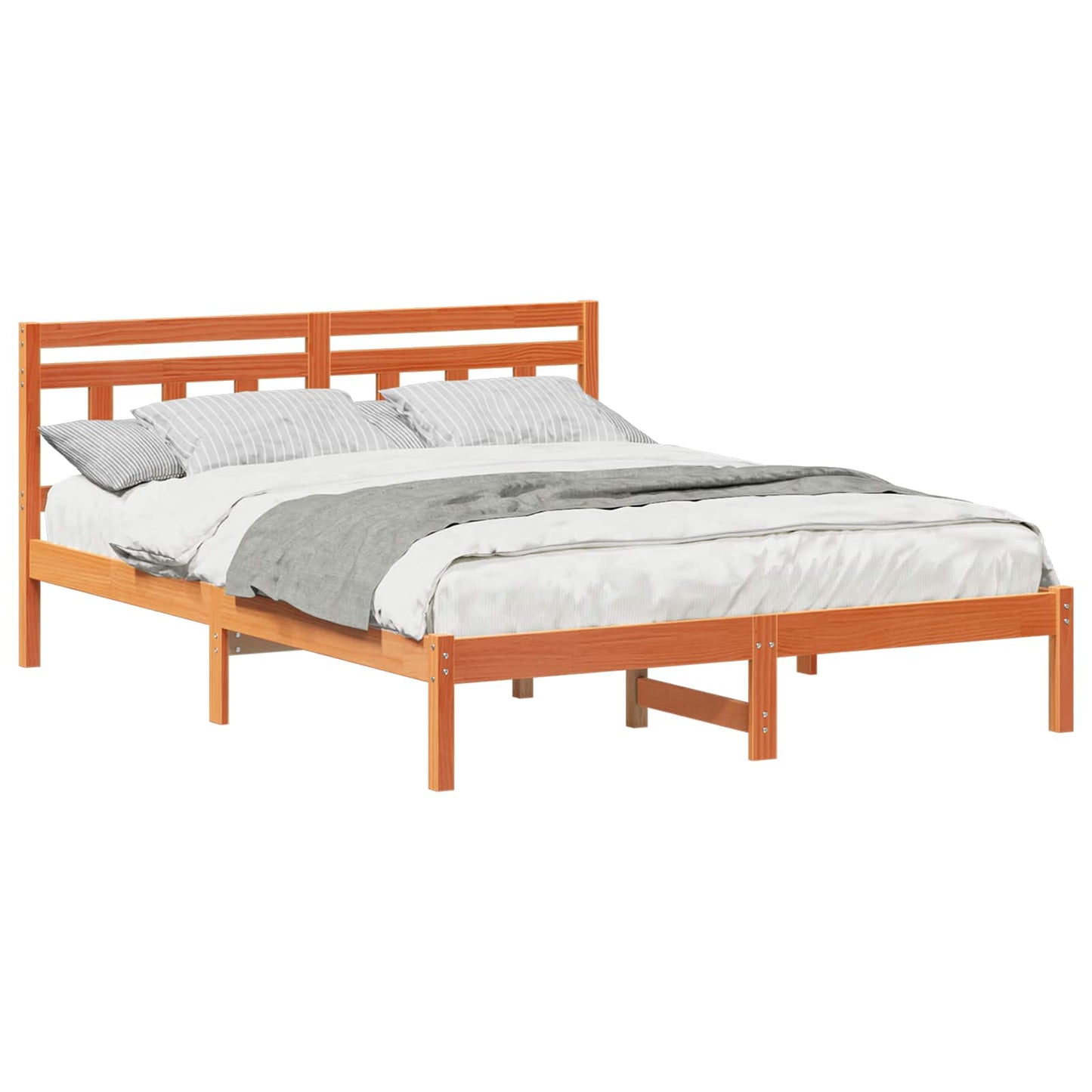 vidaXL Bed Frame Brown 160 x 200 cm Solid Pine Wood