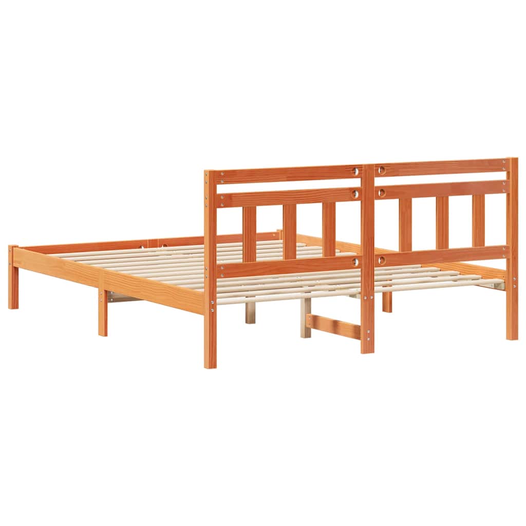 vidaXL Bed Frame Brown 160 x 200 cm Solid Pine Wood