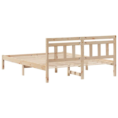 vidaXL Bed Frame Brown 150 x 200 cm Solid Pine Wood