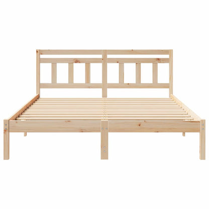 vidaXL Bed Frame Brown 150 x 200 cm Solid Pine Wood