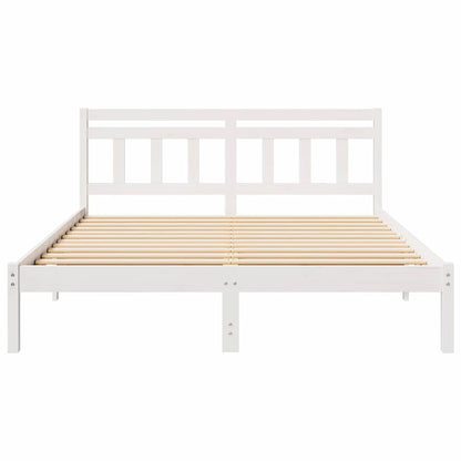 vidaXL Bed Frame White 150 x 200 cm Solid Pine Wood