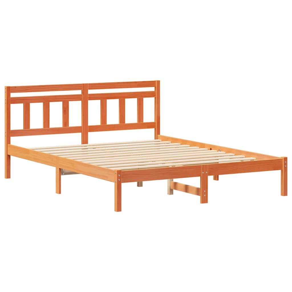 vidaXL Bed Frame Brown 150 x 200 cm Solid Pine Wood