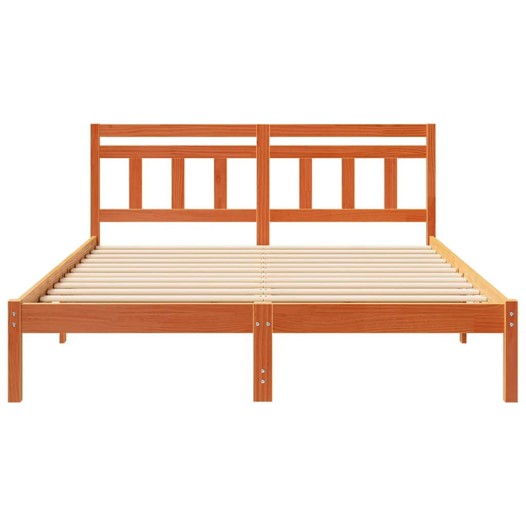 vidaXL Bed Frame Brown 150 x 200 cm Solid Pine Wood
