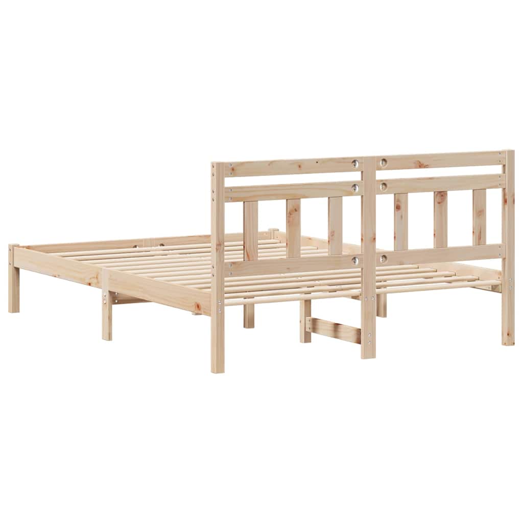 vidaXL Bed Frame Brown 120 x 200 cm Solid Pine Wood