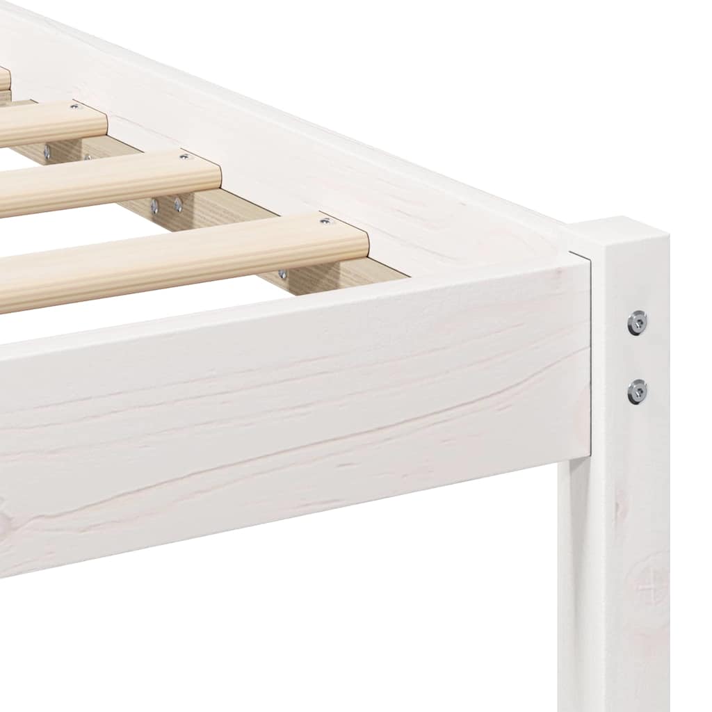 vidaXL Bed Frame White 120 x 200 cm Solid Pine Wood