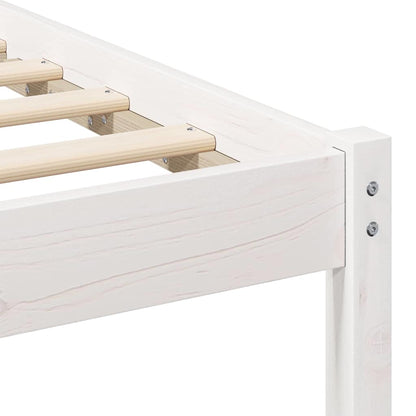 vidaXL Bed Frame White 120 x 200 cm Solid Pine Wood