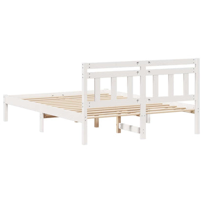 vidaXL Bed Frame White 120 x 200 cm Solid Pine Wood