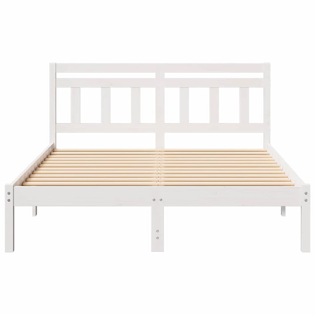 vidaXL Bed Frame White 120 x 200 cm Solid Pine Wood
