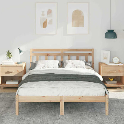 vidaXL Bed Frame Brown 120 x 190 cm Solid Pine Wood