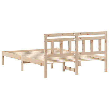 vidaXL Bed Frame Brown 120 x 190 cm Solid Pine Wood