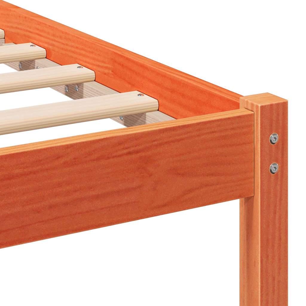 vidaXL Bed Frame Brown 120 x 190 cm Solid Pine Wood