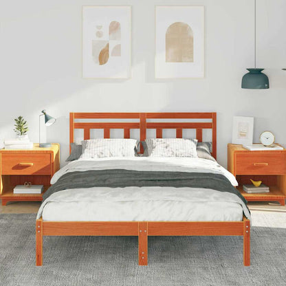 vidaXL Bed Frame Brown 120 x 190 cm Solid Pine Wood