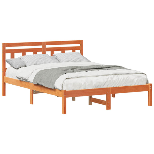 vidaXL Bed Frame Brown 120 x 190 cm Solid Pine Wood