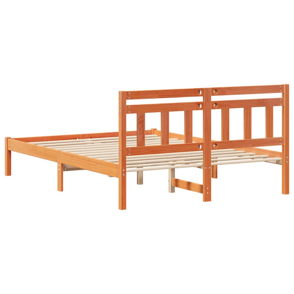 vidaXL Bed Frame Brown 120 x 190 cm Solid Pine Wood
