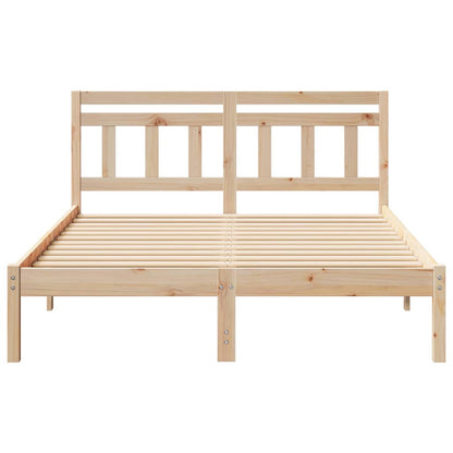 vidaXL Bed Frame Brown 140 x 190 cm Solid Pine Wood