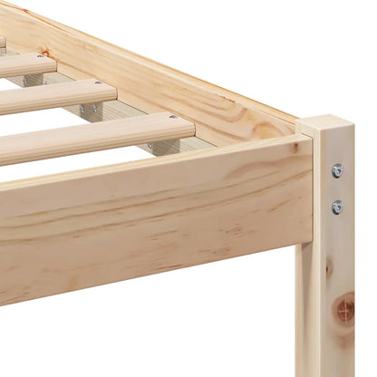 vidaXL Bed Frame Brown 135 x 190 cm Solid Pine Wood