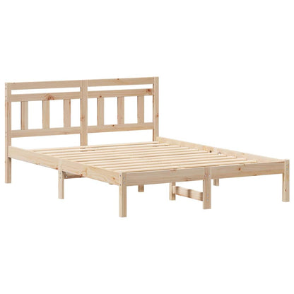 vidaXL Bed Frame Brown 135 x 190 cm Solid Pine Wood