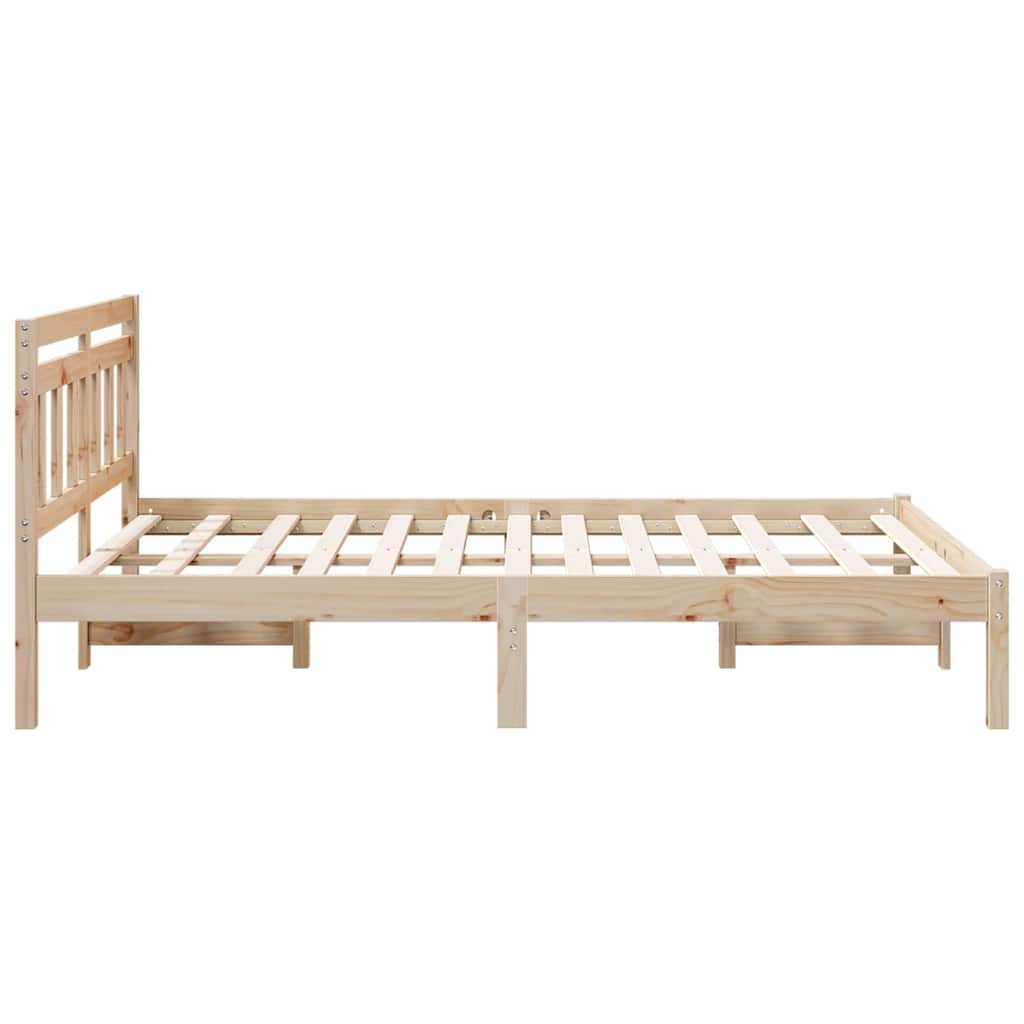 vidaXL Bed Frame Brown 135 x 190 cm Solid Pine Wood