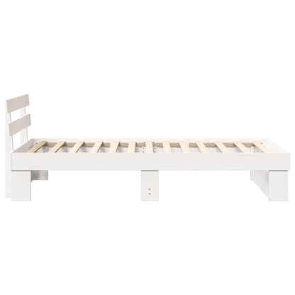 vidaXL Bed Frame with Headboard White 80 x 200 cm Solid Pine Wood