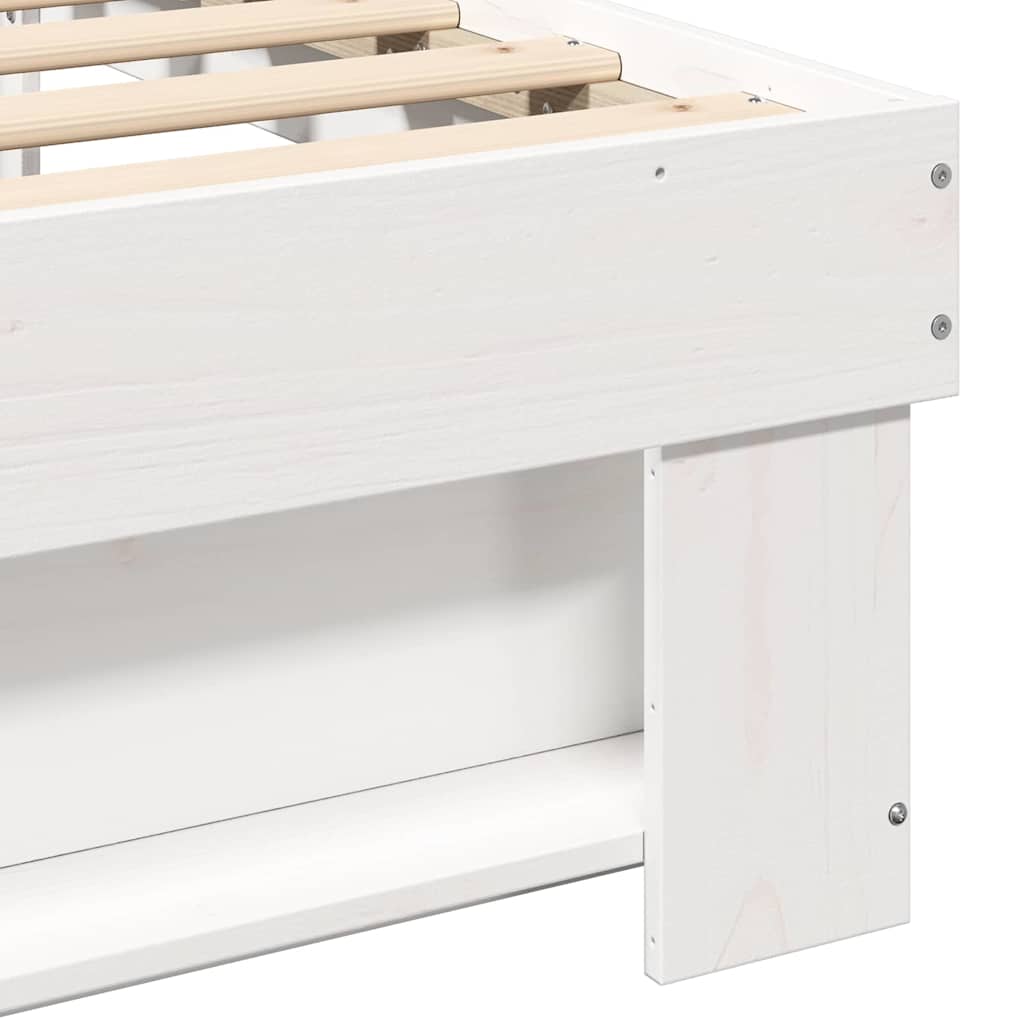 vidaXL Bed Frame with Headboard White 75 x 190 cm Solid Pine Wood
