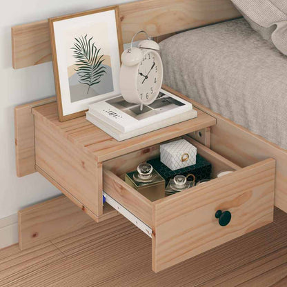 vidaXL Bed Frame with Headboard Brown 100 x 200 cm Solid Pine Wood