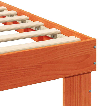 vidaXL Bed Frame with Headboard Wax Brown 90 x 200 cm Solid Pine Wood