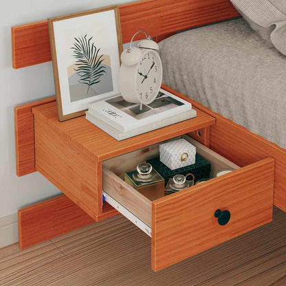 vidaXL Bed Frame with Headboard Wax Brown 90 x 200 cm Solid Pine Wood