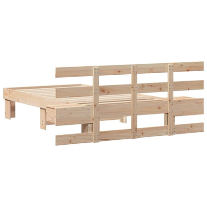 vidaXL Bed Frame with Headboard Brown 80 x 200 cm Solid Pine Wood