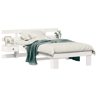 vidaXL Bed Frame with Headboard White 80 x 200 cm Solid Pine Wood