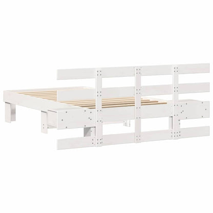 vidaXL Bed Frame with Headboard White 80 x 200 cm Solid Pine Wood