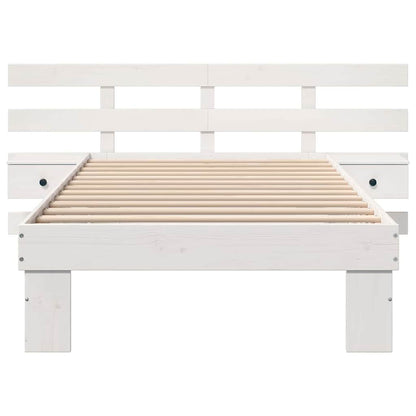 vidaXL Bed Frame with Headboard White 75 x 190 cm Solid Pine Wood