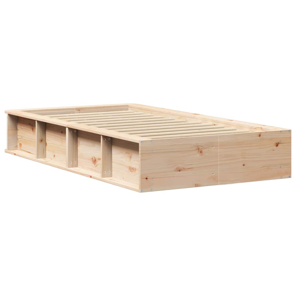 vidaXL Bed Frame Wax Brown 75 x 190 cm Solid Pine Wood