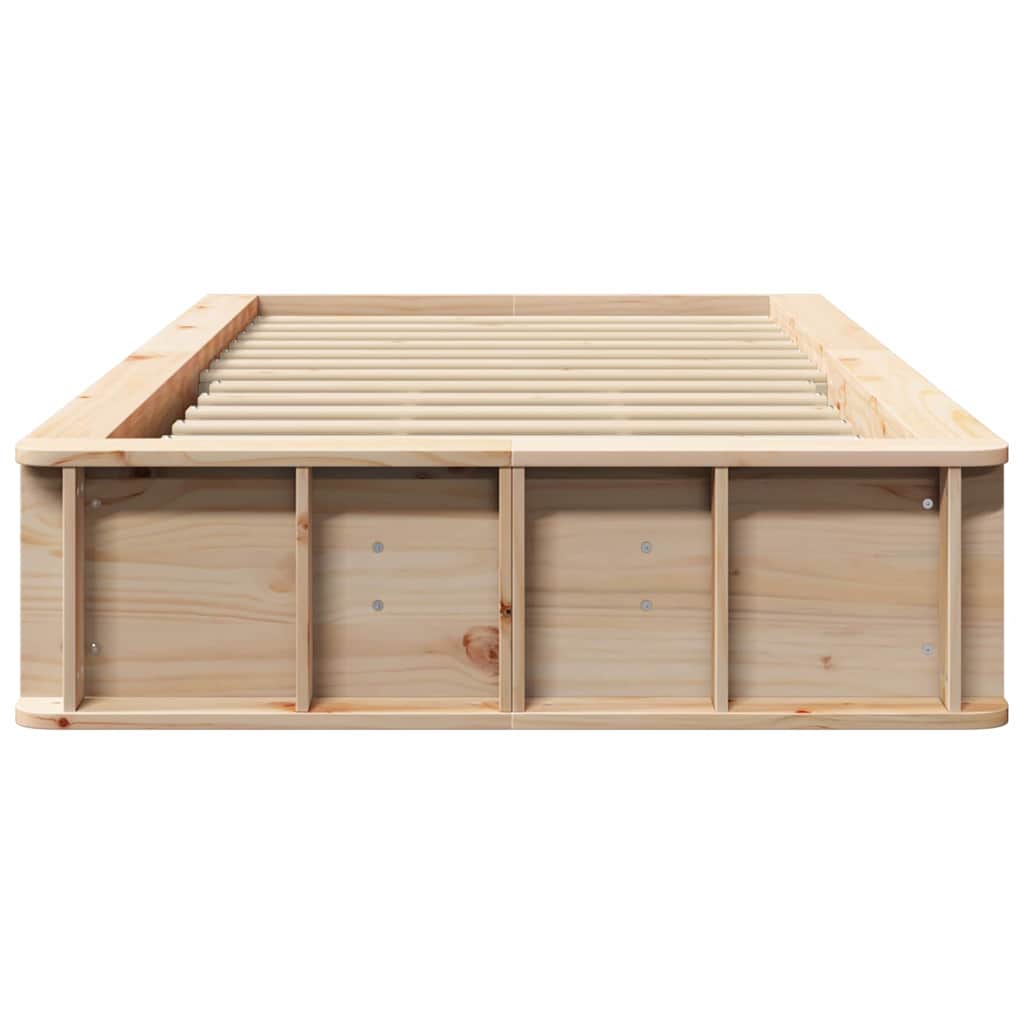 vidaXL Bed Frame Wax Brown 75 x 190 cm Solid Pine Wood