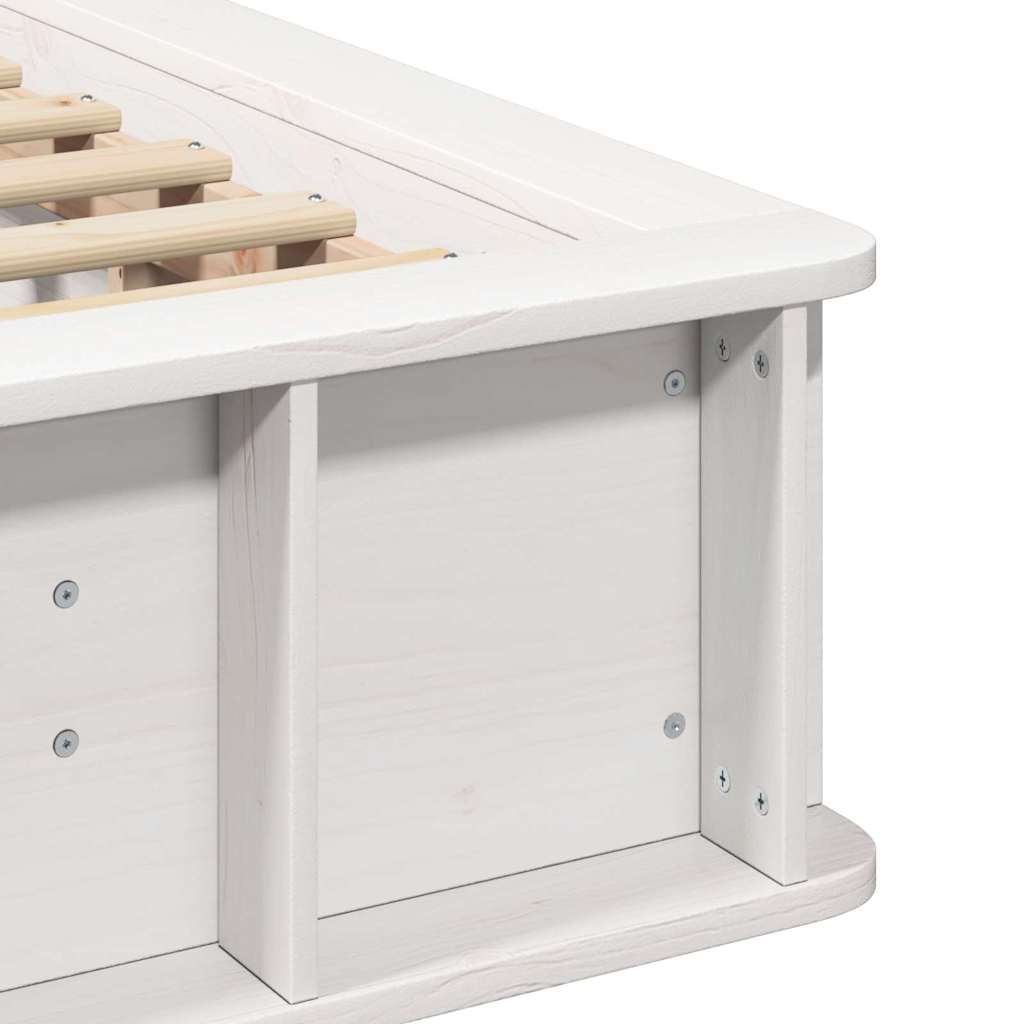 vidaXL Bed Frame White 75 x 190 cm Solid Pine Wood
