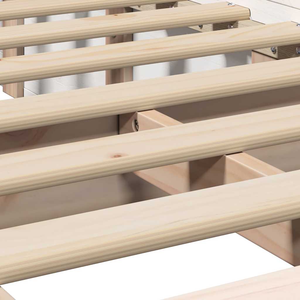 vidaXL Bed Frame White 75 x 190 cm Solid Pine Wood