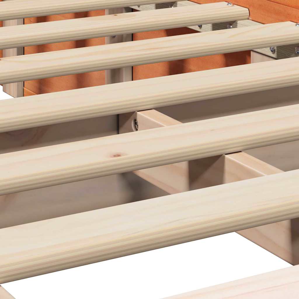 vidaXL Bed Frame Wax Brown 75 x 190 cm Solid Pine Wood