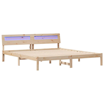 vidaXL Bed Frame with Headboard Brown 180 x 200 cm Solid Pine Wood