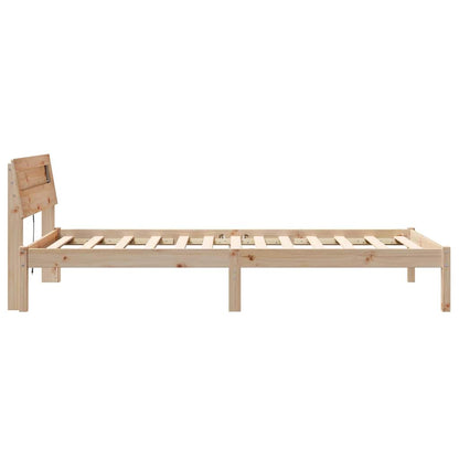 vidaXL Bed Frame with Headboard Brown 100 x 200 cm Solid Pine Wood