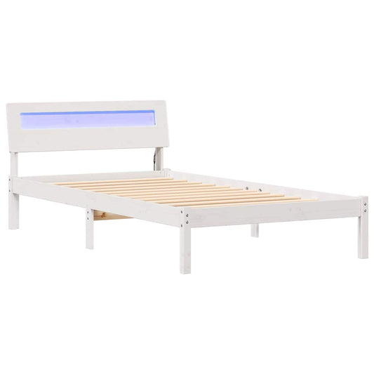 vidaXL Bed Frame with Headboard White 80 x 200 cm Solid Pine Wood